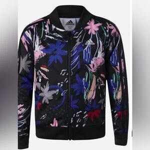 NWOT Adidas Printed Tricot  Zip Up Jacket, Size Medium (10/12)